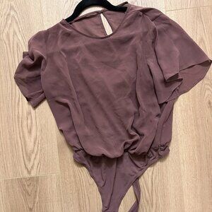 Express Brand, Purple Bodysuit Blouse, Size S